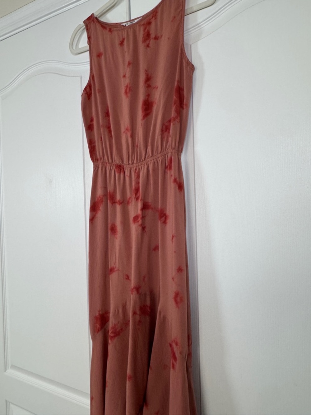 BB Dakota by Steve Madden Tie Dye Sleeveless High Low Maxi Dress Clay Red XS - Picture 3 of 8
